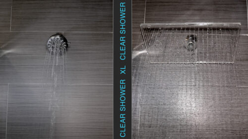 Clear rain showerhead vs normal showerhead comparison