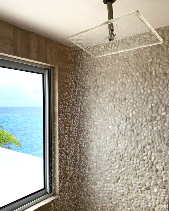 Tropical Outdoor Shower head Clear Shower XL Showerhead